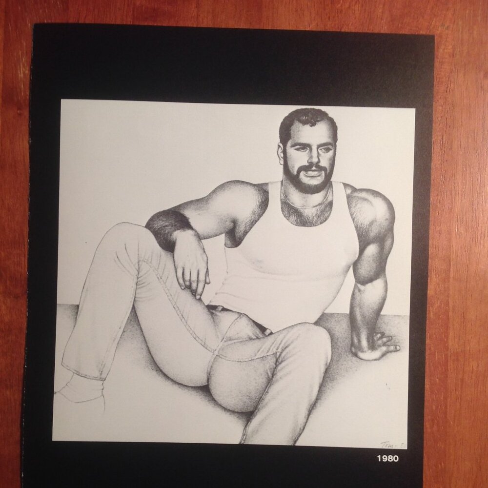 Art Page/Print from TOM of FINLAND Book - Retrospective #1 1988 Hairy Bear TF136
